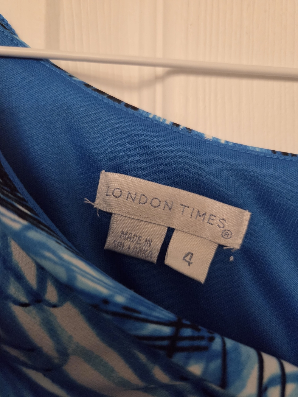 London Times Blue Floral-Print Midi Sheath Dress - Picture 2 of 5